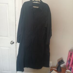 Zara Navy Long Sleeve Smock Style Midi/Maxi Dress